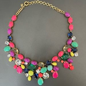 J crew bright cheery colorful candy chunky statement collar necklace